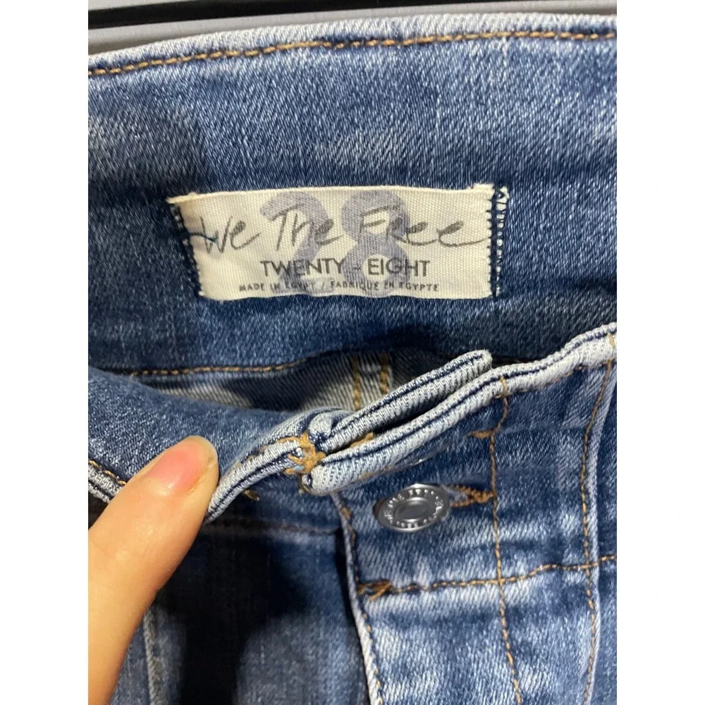 We The Free Flare Jeans Womens 28 Blue High‎ Rise Seamed Denim Boho Retro